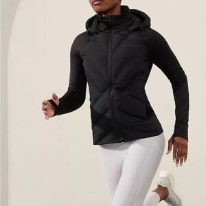 Athleta Black Puffer Jacket Streamlined Fit